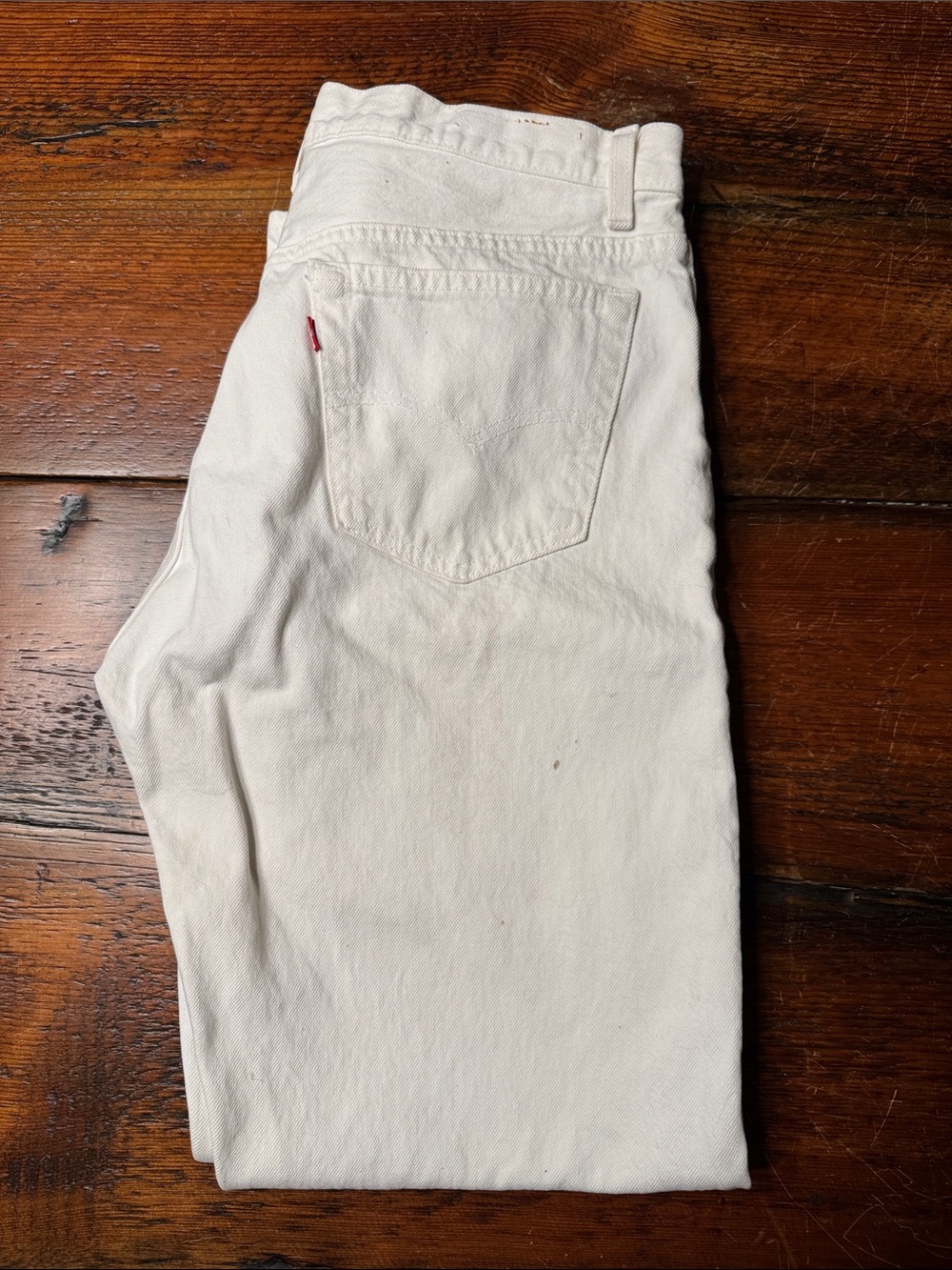 Levi's Cream Straight-Leg Jeans